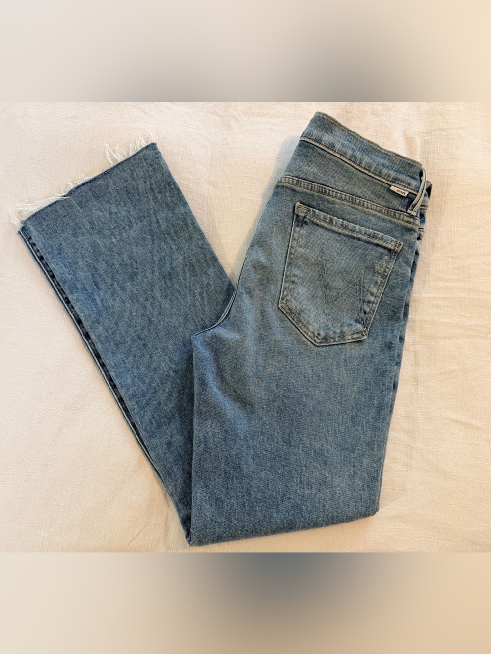 MOTHER Women’s Blue Straight-Leg Jeans